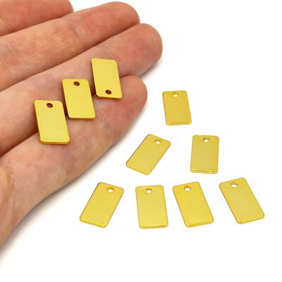 8x15 mm, DİKDÖRTGEN PUL, LAZER MARKALAMA PULU, PİRİNÇ MALZEME, LAK KAPLAMA, TEL KALINLIĞI 0.80 MM - 1