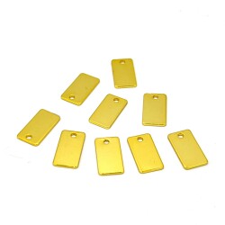 8x15 mm, DİKDÖRTGEN PUL, LAZER MARKALAMA PULU, PİRİNÇ MALZEME, LAK KAPLAMA, TEL KALINLIĞI 0.80 MM - 2