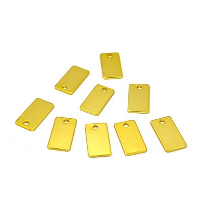 8x15 mm, DİKDÖRTGEN PUL, LAZER MARKALAMA PULU, PİRİNÇ MALZEME, LAK KAPLAMA, TEL KALINLIĞI 0.80 MM - 2