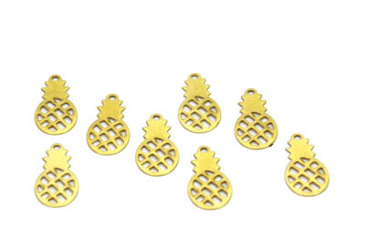 8x16 mm ANANAS DESENLİ PUL, HAM PİRİNÇ #1293H - 2