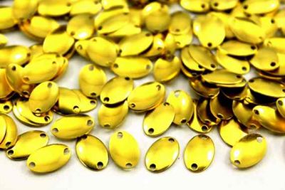 7x11 mm OVAL İKİ DELİK PUL, HAM PİRİNÇ #687H - 2
