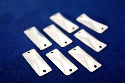 8x20 mm DESENLİ DİKDÖRTGEN İKİ DELİK PUL, NİKEL KAPLAMA #565N - 2