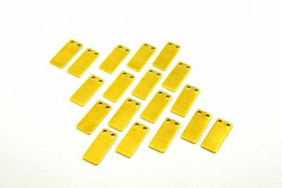 8x20 mm DİKDÖRTGEN İKİ DELİK PUL, HAM PİRİNÇ #1017H - 2