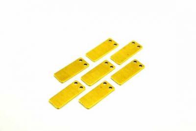 8x20 mm DİKDÖRTGEN İKİ DELİK PUL, HAM PİRİNÇ #1017H - 3