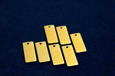 8x20 mm DİKDÖRTGEN TEK DELİK PUL, HAM PİRİNÇ #1018H - 2