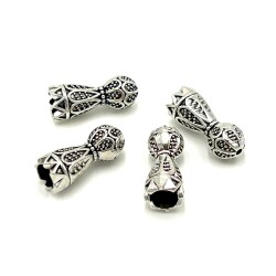 8x20 mm TESBİH İMAMESİ, ZAMAK DÖKÜM, BOYALI GÜMÜŞ KAPLAMA - 2