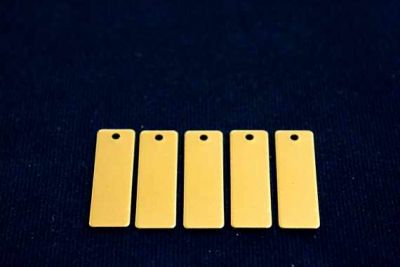 8x25 mm DİKDÖRTGEN TEK DELİK PUL, HAM PİRİNÇ #1015H - 2