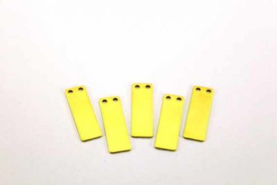 8x25 mm DİKDÖRTGEN İKİ DELİK PUL, HAM PİRİNÇ #1014H - 2
