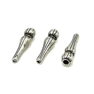 8x29 mm TESBİH İMAMESİ, ZAMAK DÖKÜM, BOYALI GÜMÜŞ KAPLAMA - 1