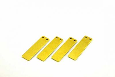 8x30 mm DİKDÖRTGEN İKİ DELİK PUL, HAM PİRİNÇ #1011H - 3