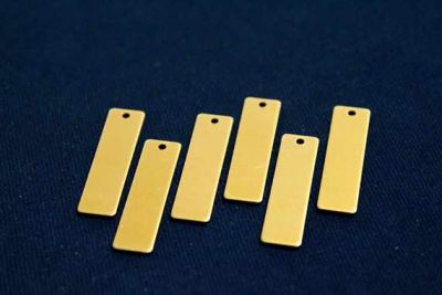 8x30 mm DİKDÖRTGEN TEK DELİK PUL, HAM PİRİNÇ #1012H