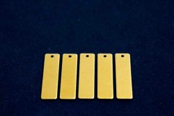 8x30 mm DİKDÖRTGEN TEK DELİK PUL, HAM PİRİNÇ #1012H - Thumbnail