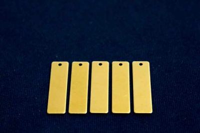 8x30 mm DİKDÖRTGEN TEK DELİK PUL, HAM PİRİNÇ #1012H - 2