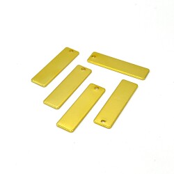 8x30 mm, DİKDÖRTGEN PUL, LAZER MARKALAMA PULU, PİRİNÇ MALZEME, LAK KAPLAMA, TEL KALINLIĞI 0.80 MM - 2