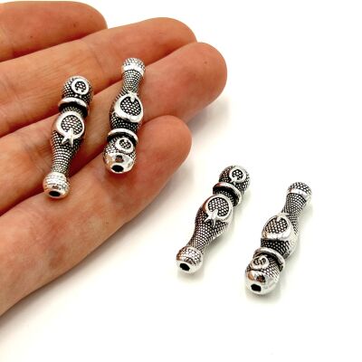 8x30 mm TESBİH İMAMESİ, ZAMAK DÖKÜM, BOYALI GÜMÜŞ KAPLAMA, - 2
