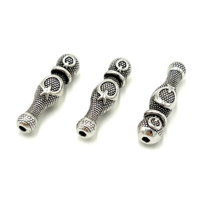 8x30 mm TESBİH İMAMESİ, ZAMAK DÖKÜM, BOYALI GÜMÜŞ KAPLAMA, - 1