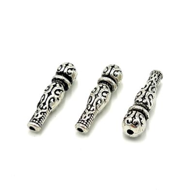 8x30 mm TESBİH İMAMESİ, ZAMAK DÖKÜM, BOYALI GÜMÜŞ KAPLAMA - 2