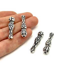 8x33 mm TESBİH İMAMESİ, ZAMAK DÖKÜM, BOYALI GÜMÜŞ KAPLAMA - ERTÜRK