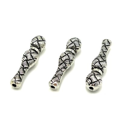 8x34 mm TESBİH İMAMESİ, ZAMAK DÖKÜM, BOYALI GÜMÜŞ KAPLAMA - 1