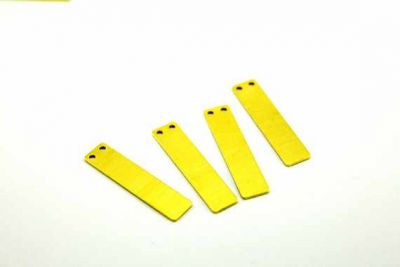 8x35 mm DİKDÖRTGEN İKİ DELİK PUL, HAM PİRİNÇ #1008H - 3