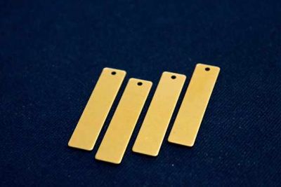 8x35 mm DİKDÖRTGEN TEK DELİK PUL, HAM PİRİNÇ #1009H - 2