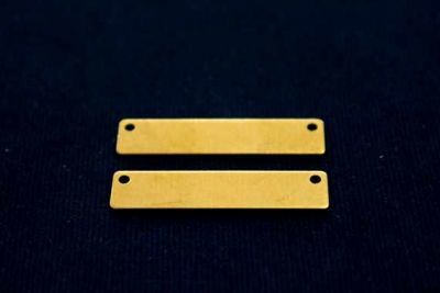 8x35 mm DİKDÖRTGEN İKİ DELİK PUL, HAM PİRİNÇ #1007H-YAN-DELİK - 2