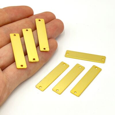 8x35 mm, DİKDÖRTGEN PUL, LAZER MARKALAMA PULU, PİRİNÇ MALZEME, LAK KAPLAMA, TEL KALINLIĞI 0.80 MM - 1