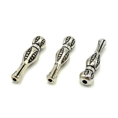 8x35 mm TESBİH İMAMESİ, ZAMAK DÖKÜM, BOYALI GÜMÜŞ KAPLAMA - 2