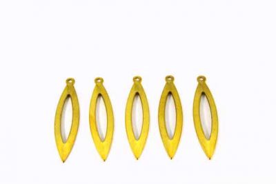 8x35 mm YAPRAK DESENLİ TEK DELİK PUL, HAM PİRİNÇ #410H - 2