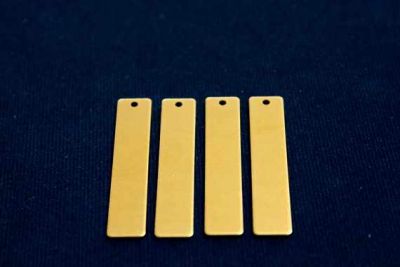 8x40 mm DİKDÖRTGEN TEK DELİK PUL, HAM PİRİNÇ #1006H - 2