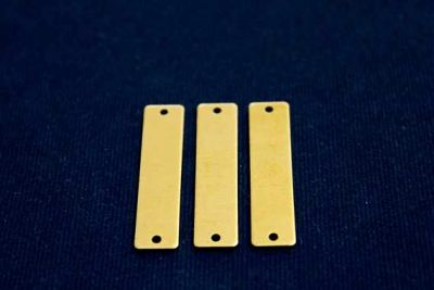 8x35 mm DİKDÖRTGEN İKİ DELİK PUL, HAM PİRİNÇ #1007H - 3