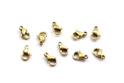 9 mm, ÇELİK PAPAĞAN KLİPS, GOLD RENK, 1. KALİTE KARARMAZ - ERTÜRK