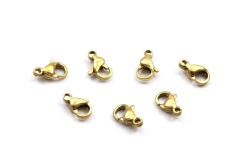 9 mm, ÇELİK PAPAĞAN KLİPS, GOLD RENK, 1. KALİTE KARARMAZ - 2