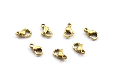 9 mm, ÇELİK PAPAĞAN KLİPS, GOLD RENK, 1. KALİTE KARARMAZ - 2