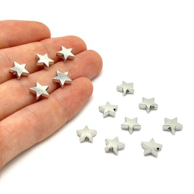 9 mm, YILDIZ DESENLİ BİLEKLİK ARA APARATI, ZAMAK NİKEL KAPLAMA - 1