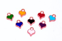 9x11 mm, MİNELİ KALP TAKI APARATI, ROSE KAPLAMA, #M17R - ERTÜRK