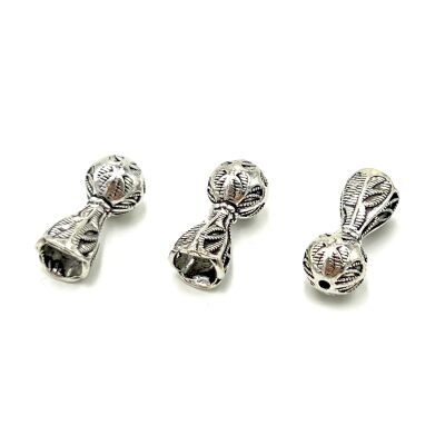 9x20 mm TESBİH İMAMESİ, ZAMAK DÖKÜM, BOYALI GÜMÜŞ KAPLAMA - 2