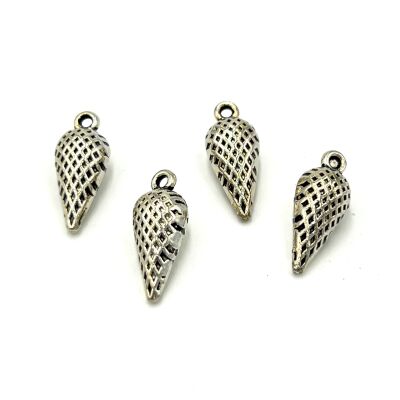 9x22 mm SALLANTI UÇ, ZAMAK DÖKÜM, BOYALI GÜMÜŞ KAPLAMA - 2