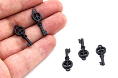 9x25 mm ANAHTAR DESENLİ SALLANTI ZAMAK DÖKÜM, SİYAH RENK - 2