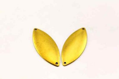 14x35 mm OVAL İKİ DELİKLİ PUL, HAM PİRİNÇ #607H - 2
