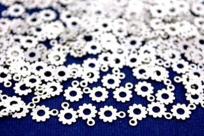 9x7 mm DESENLİ TEK DELİK PUL, NİKEL KAPLAMA PİRİNÇ #859N - 2