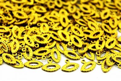 8x10 mm GÖZ DESENLİ TEK DELİK PUL, HAM PİRİNÇ #930H - 2