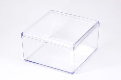 9x9 cm, YÜKSEKLİK : 5 cm, 1 ADET, KAPAKLI KÜP MALZEME KUTUSU, BONCUK KUTUSU, ŞEFFAF RENK - 2