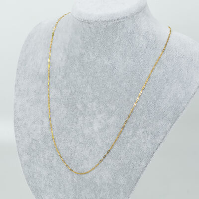ÇELİK KOLYE ZİNCİRİ, 1.5x3.5 mm ATAÇ ZİNCİR GOLD RENK, 40 cm Zincir + 5 cm Uzatma Ayar Zinciri - 2