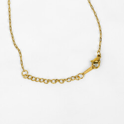 ÇELİK KOLYE ZİNCİRİ, 1.5x3.5 mm ATAÇ ZİNCİR GOLD RENK, 40 cm Zincir + 5 cm Uzatma Ayar Zinciri - Thumbnail