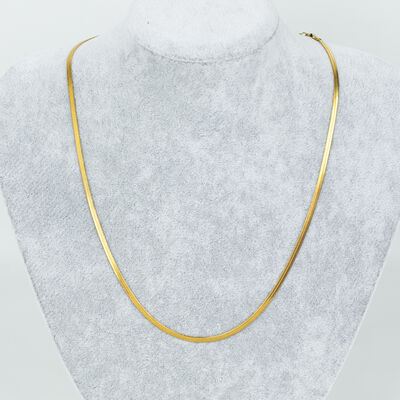 ERTÜRK - ÇELİK KOLYE ZİNCİRİ, 2 mm İTALYAN ZİNCİR GOLD RENK, 40 cm Zincir + 5 cm Uzatma Ayar Zinciri