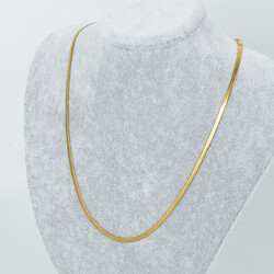 ÇELİK KOLYE ZİNCİRİ, 2 mm İTALYAN ZİNCİR GOLD RENK, 40 cm Zincir + 5 cm Uzatma Ayar Zinciri - Thumbnail