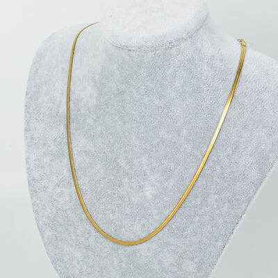 ÇELİK KOLYE ZİNCİRİ, 2 mm İTALYAN ZİNCİR GOLD RENK, 40 cm Zincir + 5 cm Uzatma Ayar Zinciri - 2