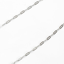 ÇELİK KOLYE ZİNCİRİ, 2.5x6.5 mm ATAÇ ZİNCİR BEYAZ RENK, 40 cm Zincir + 5 cm Uzatma Ayar Zinciri - 5