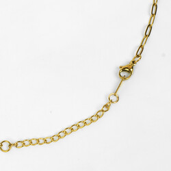 ÇELİK KOLYE ZİNCİRİ, 2.5x6.5 mm ATAÇ ZİNCİR GOLD RENK, 40 cm Zincir + 5 cm Uzatma Ayar Zinciri - Thumbnail
